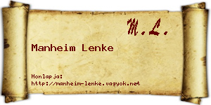 Manheim Lenke névjegykártya
