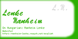 lenke manheim business card